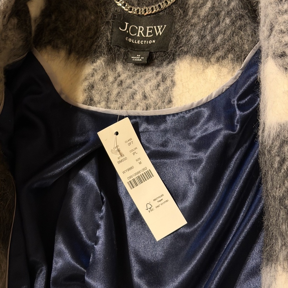 J. Crew Women's Collection relaxed topcoat in Italian brushed buffalo check - Picture 5 of 5